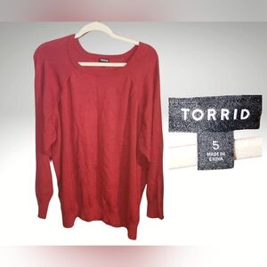 ❄️☃️❄️Torrid soft and cozy rayon blend rust brown fall sweater, sz 5❄️☃️❄️